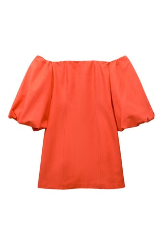 Robe manches bouffantes - Corail