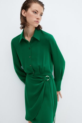 Robe chemisier courte Vert
