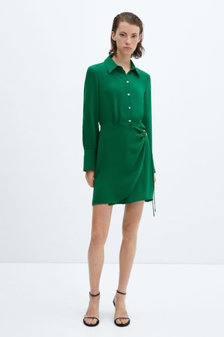 Robe chemisier courte Vert