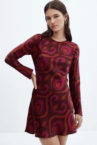 Robe courte imprimée - Fuchsia