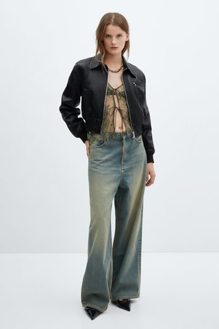 Blouson similicuir vintage - Noir
