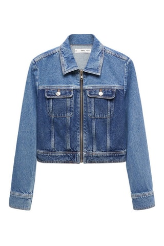 Blouson en jean contrasté Bleu