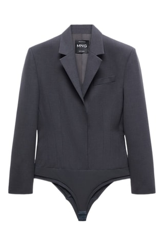 Body blazer cintré laine - Gris