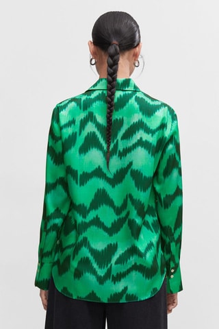 Chemise satinée imprimée - Vert