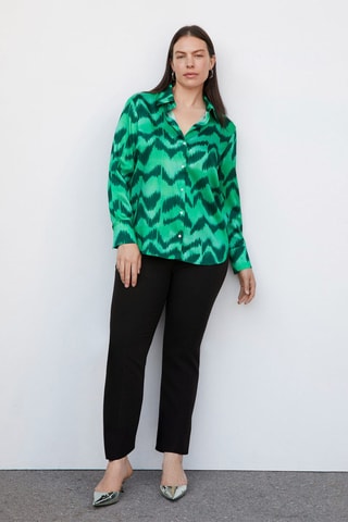 Chemise satinée imprimée - Vert