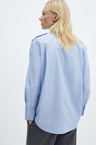 Chemise à rayures et poches - Bleu
