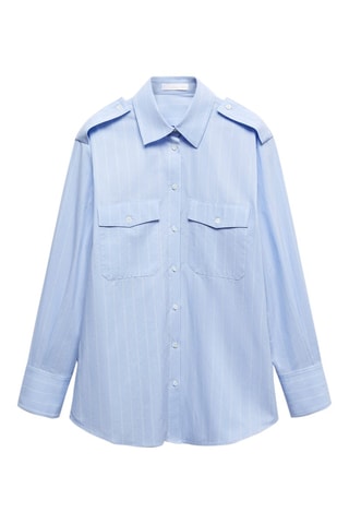 Chemise à rayures et poches - Bleu