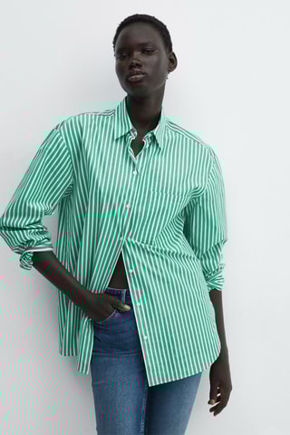 Chemise oversize poches - Vert