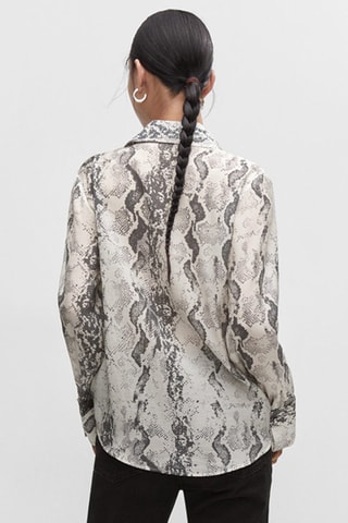 Chemise Lyocell en imprimé serpent Blanc