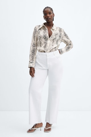 Chemise Lyocell en imprimé serpent Blanc