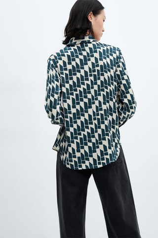 Chemise fluide satinée - Bleu nuit