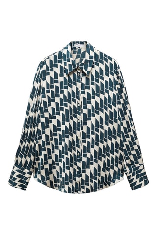 Chemise fluide satinée - Bleu nuit