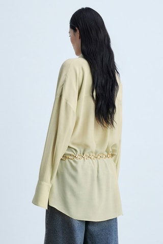 Chemise volants fermeture croisée - Vert pastel