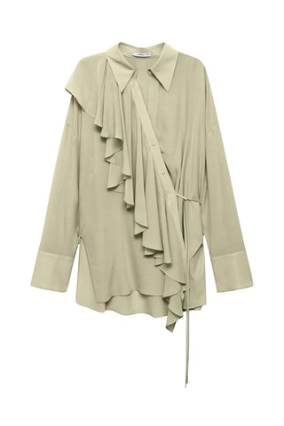 Chemise volants fermeture croisée - Vert pastel