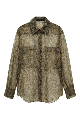 Chemise organza serpent - Écru