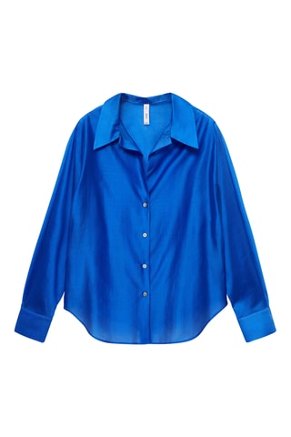 Chemise Lyocell satinée - Bleu