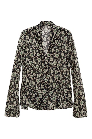 Chemise gaze fleurs - Noir