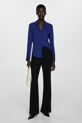 Chemise fluide manches longues - Bleu marine