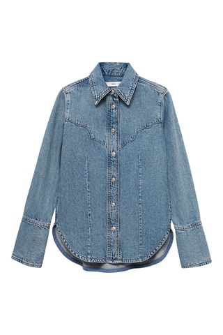 Chemise en jean coutures - Bleu