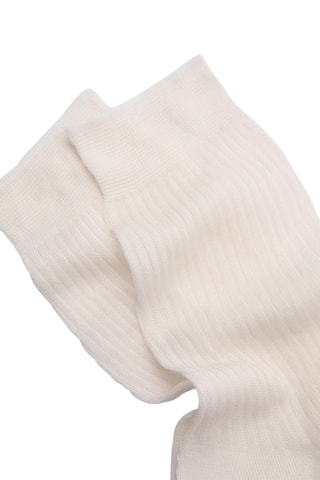 Chaussettes coton maille côtelée - Écru