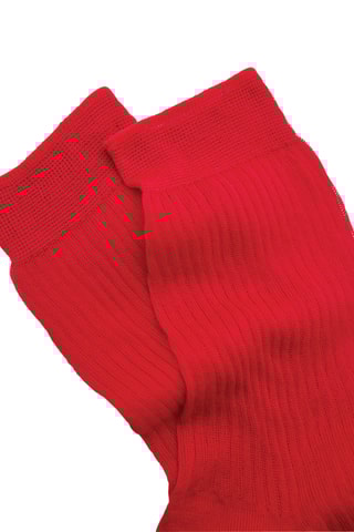 Chaussettes coton maille côtelée - Rouge