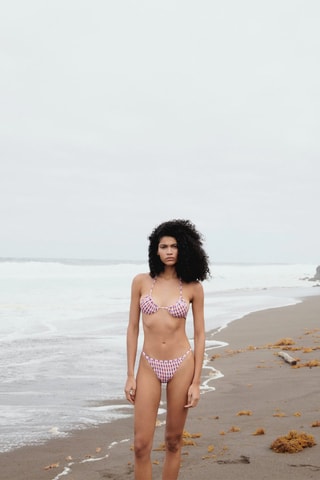 Culotte bikini imprimée - Orange et violet
