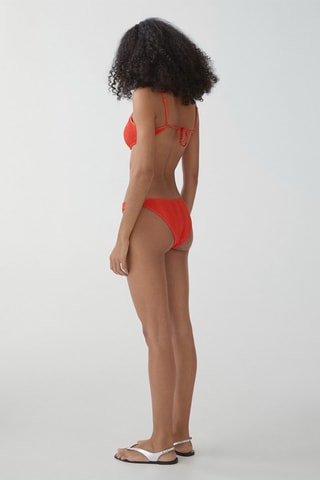 Culotte bikini classique texturée - Corail