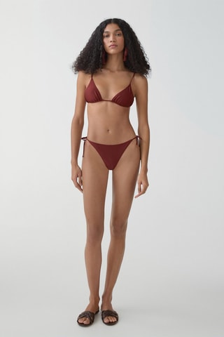 Culotte bikini noeud - Terracotta