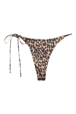 Culotte bikini léopard - Brun