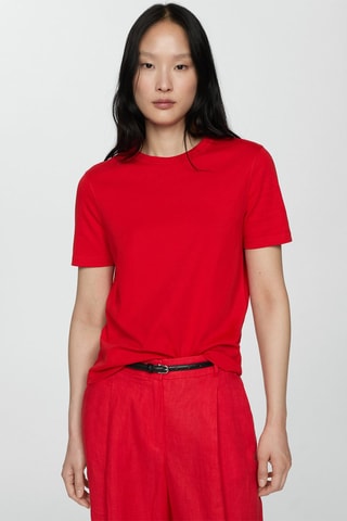 Katoenen T-shirt korte mouwen - Rood