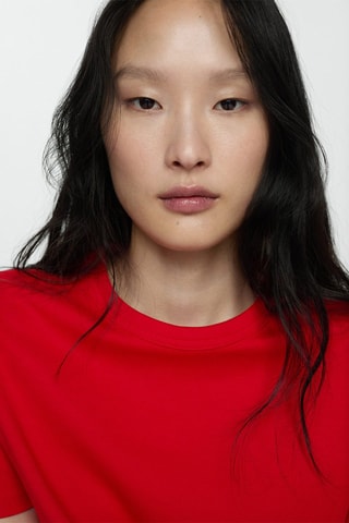 Katoenen T-shirt korte mouwen - Rood