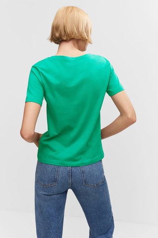 Katoenen T-shirt met V-hals Groen