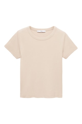 T-shirt coton manches courtes - Beige