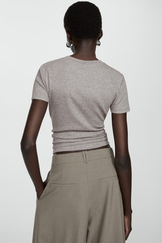 Geweven T-shirt Korte Mouwen - Grijs