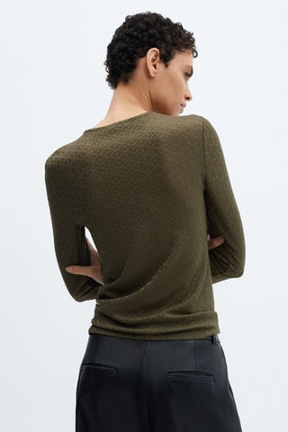 T-shirt maille texturée - Kaki