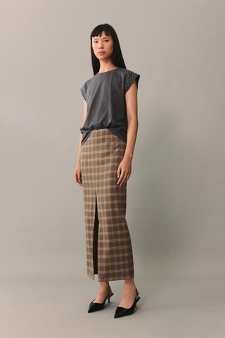 Mouwloos T-shirt met Studs - Grijs