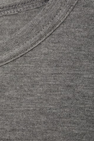T-shirt manches longues col rond - Gris chiné