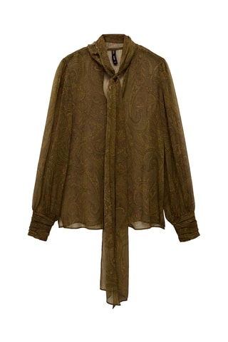 Blouse imprimée noeud - Vert