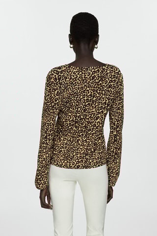 Blouse en imprimé animal - Marron