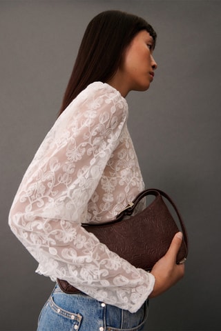 Blouse semi-transparente - Blanc cassé