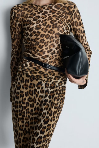 Blouse en imprimé léopard - Marron