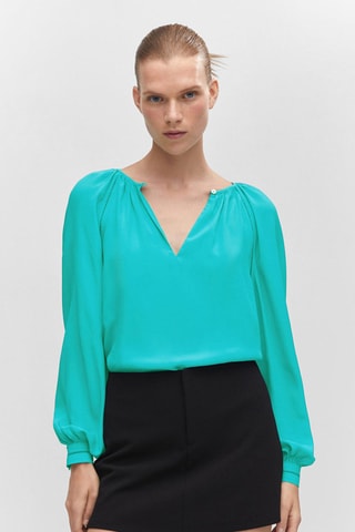 Blouse manches raglan Turquoise