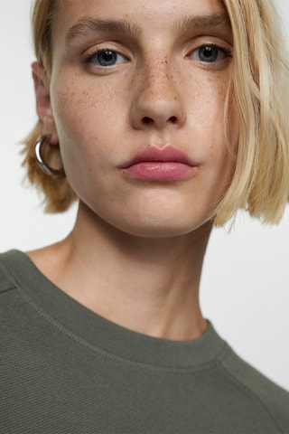 Sweat-shirt coutures décoratives - Kaki