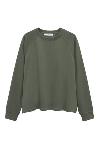 Sweat-shirt coutures décoratives - Kaki