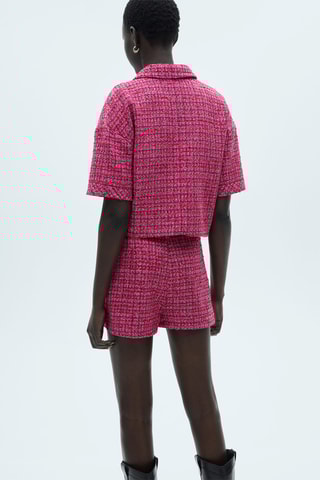 Short tweed taille normale - Fuchsia