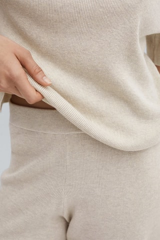Short pyjama maille coton lin - Beige