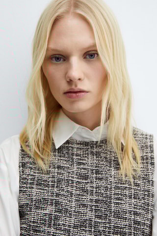 Combinaison tweed chinée - Écru