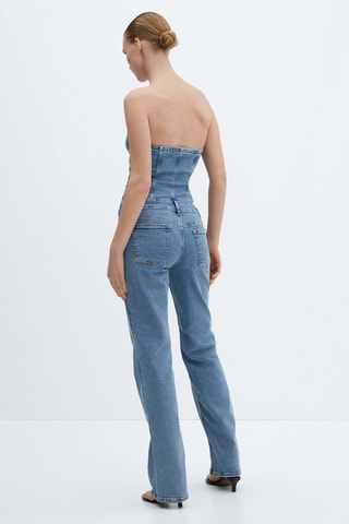 Combinaison bustier en jean - Bleu