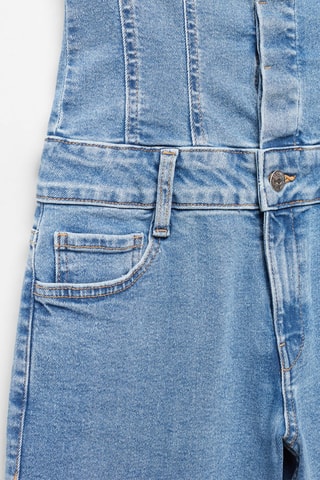 Combinaison bustier en jean - Bleu