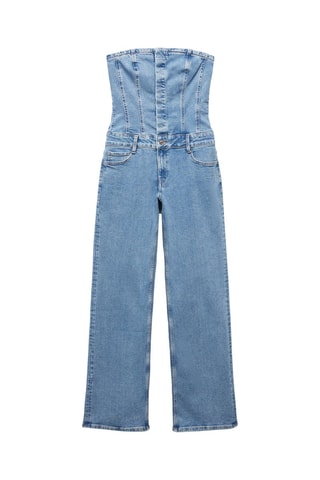 Combinaison bustier en jean - Bleu